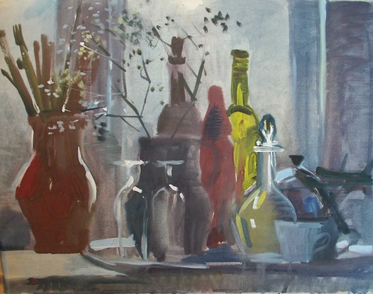 Натюрморт в контражуре гуашь