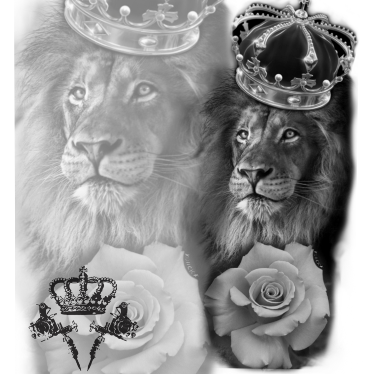 Лев с короной эскиз