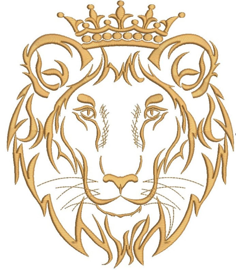 Лев с короной вышивка