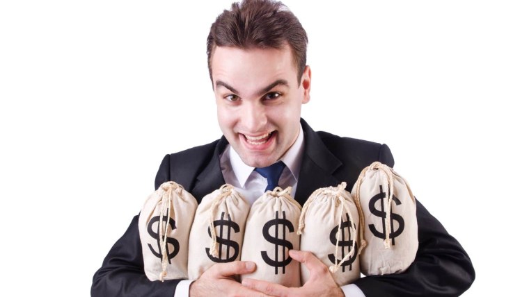 Мужчина с мешком денег