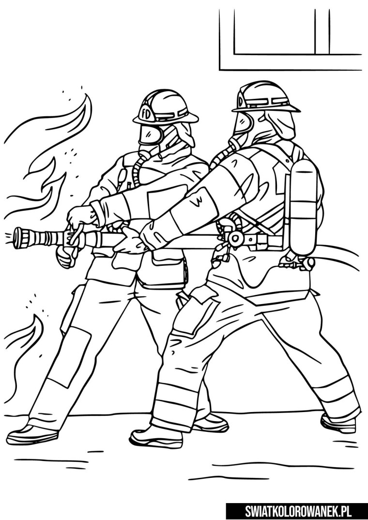 Пожарник раскраска