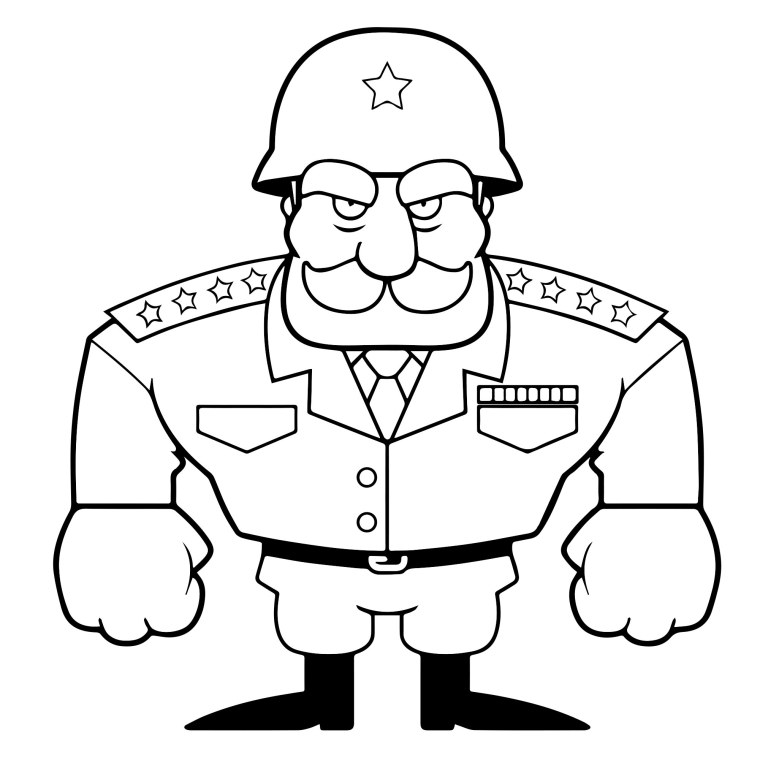 Генерал раскраска для детей