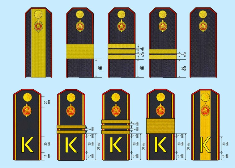 Лычки на погонах МЧС