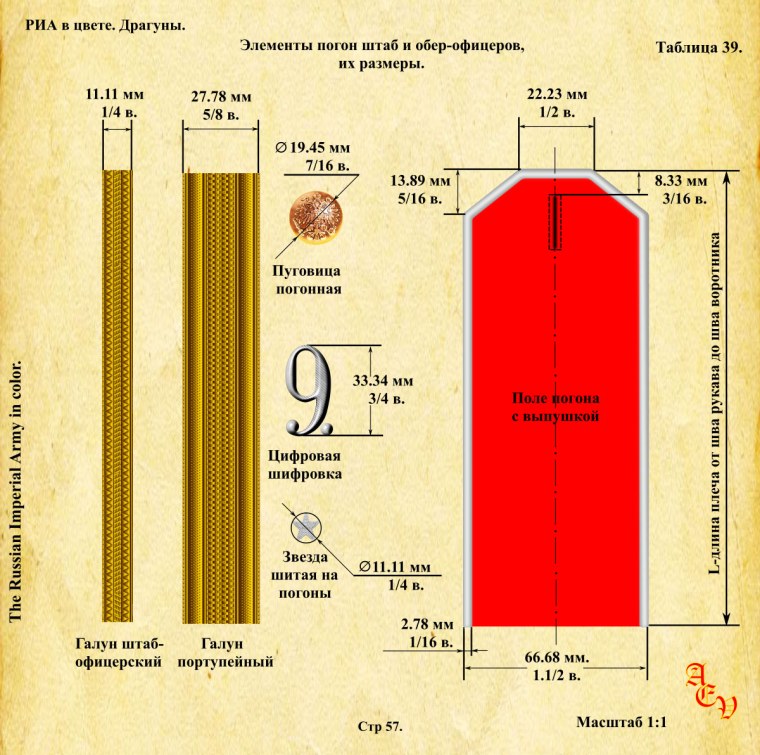 Галуны на погоны Размеры
