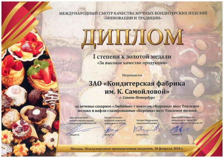 Сертификат кондитера