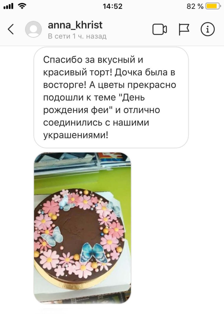 Благодарность за торт