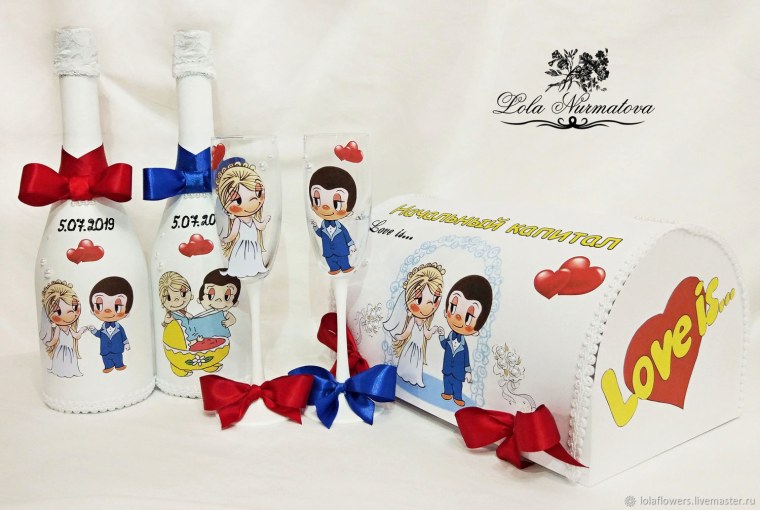 Свадебные аксессуары в стиле Love is