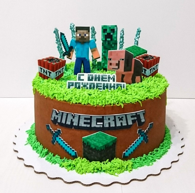 Торт с МАЙНКРАФТОМ