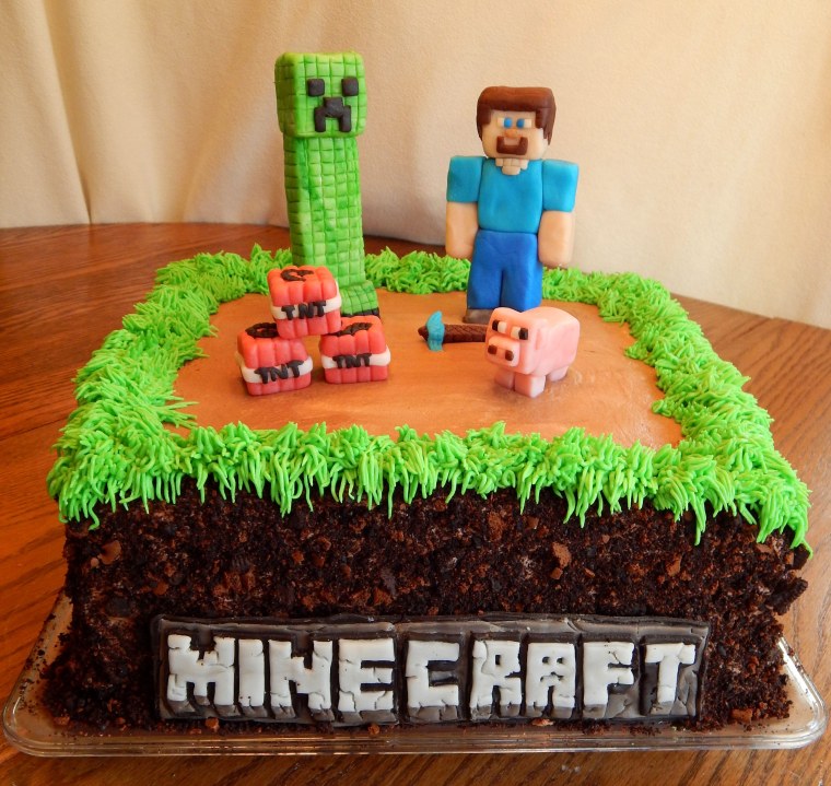 Торт в стиле майнкрафт