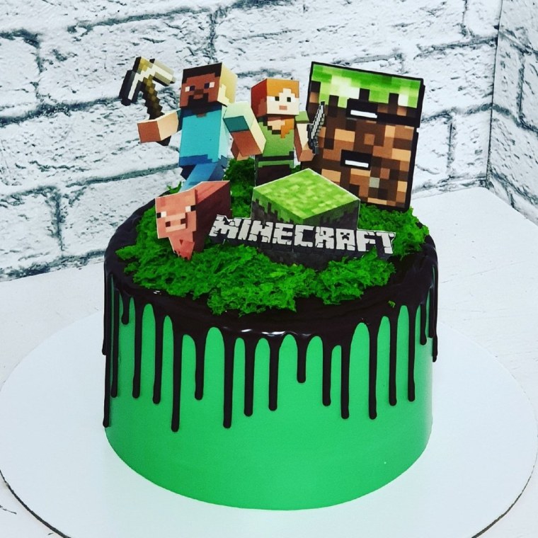 Торт с МАЙНКРАФТОМ без мастики