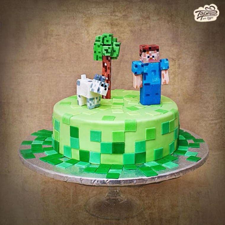 Торт лего миникрафт