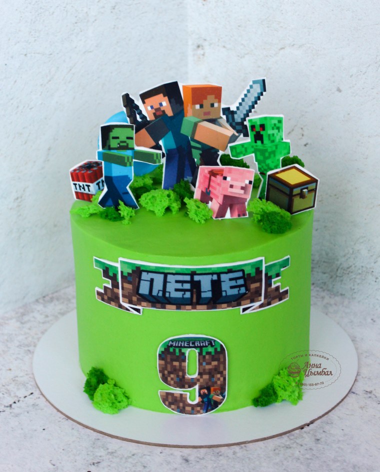 Торт с МАЙНКРАФТОМ для мальчика