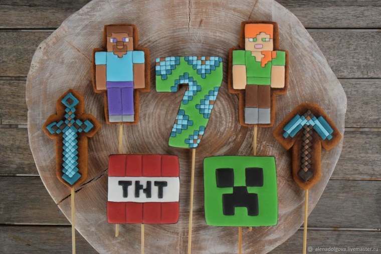 Герои майнкрафт пряники