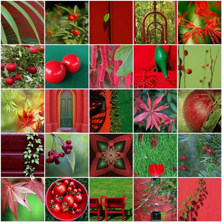 Зелёный красный коллаж