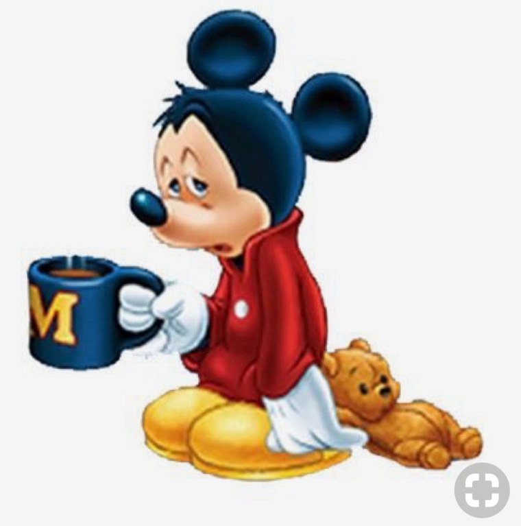 Микки Маус с кофе