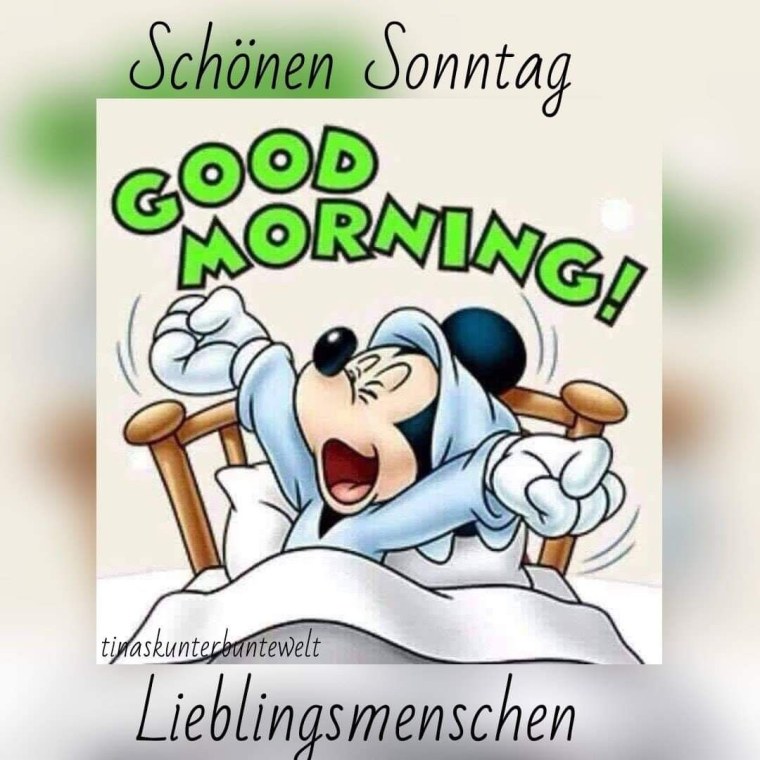 Стикеры доброе утро Микки Маус