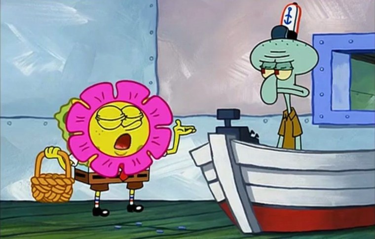 Сквидвард и цветочек Спанч Боб