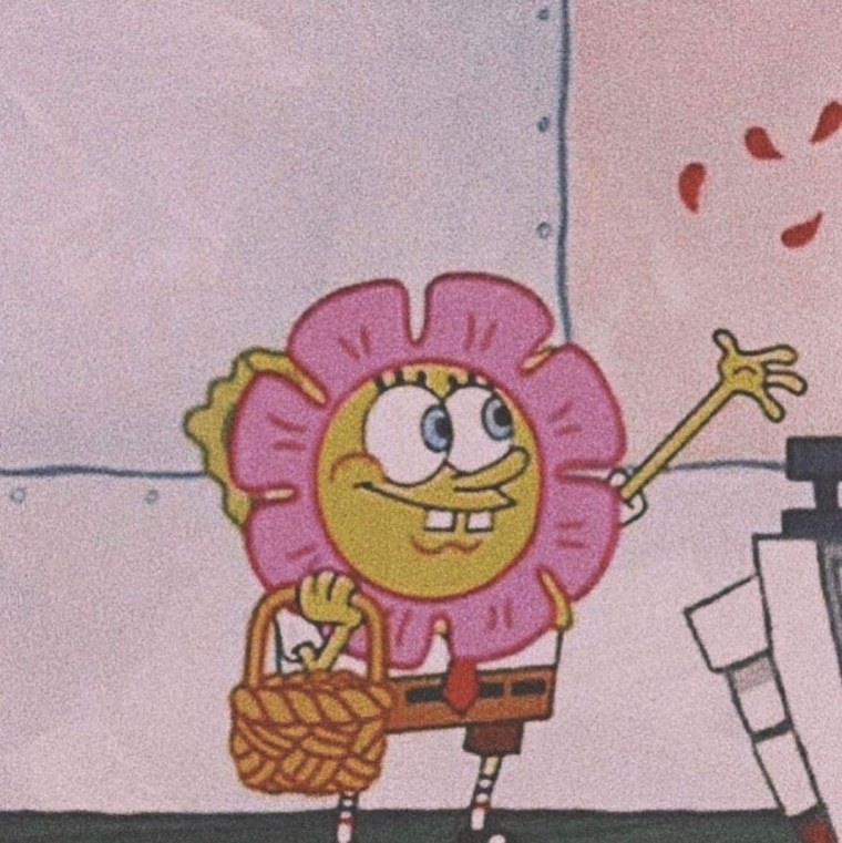 Губка Боб в цветах