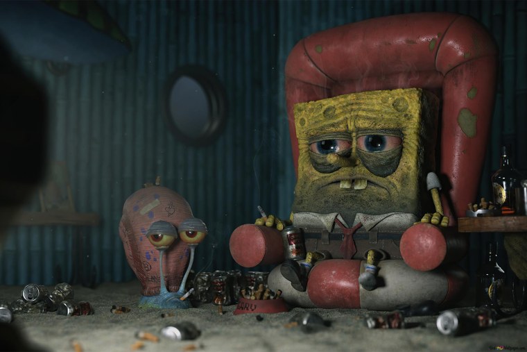 Курящий губка Боб 4к