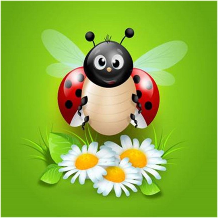 Божья коровка на ромашке вектор
