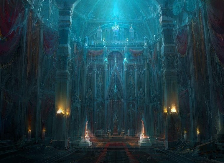 Тронный зал Готика арт фэнтези