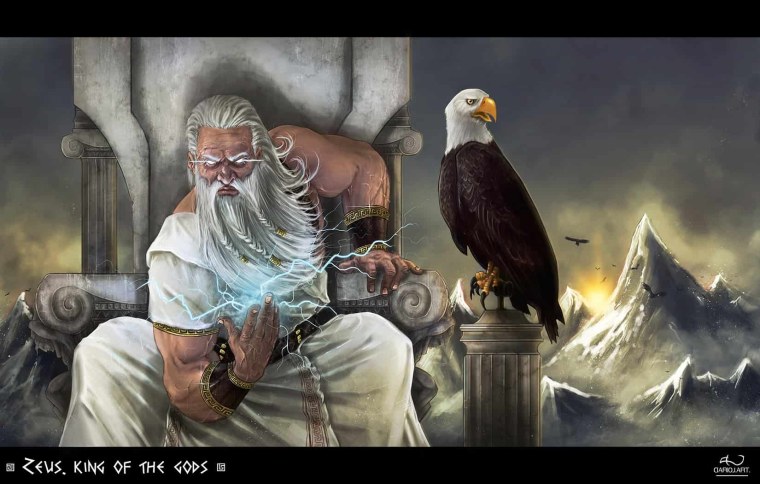 Бог Зевс на троне