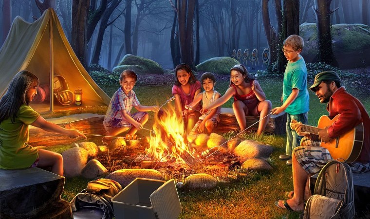 Туристы у костра