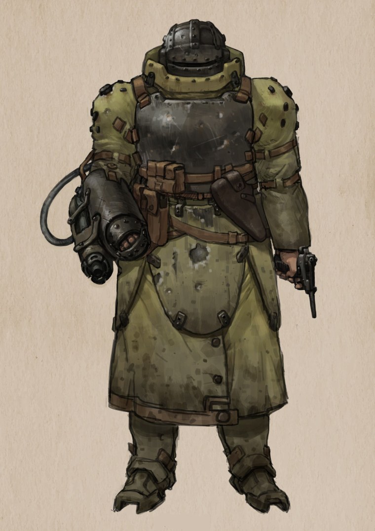 Дизельпанк арт солдат