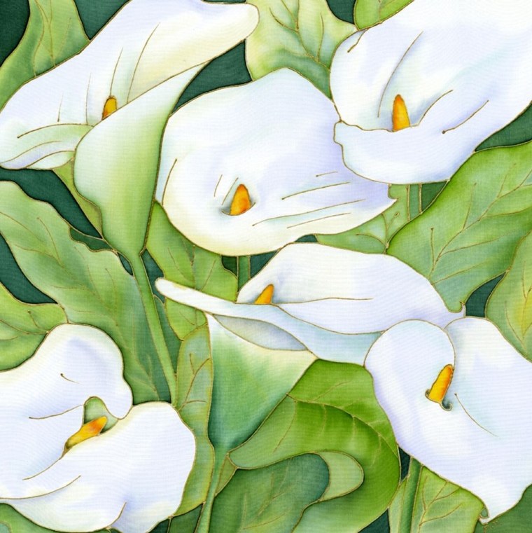 Цветы каллы акварелью