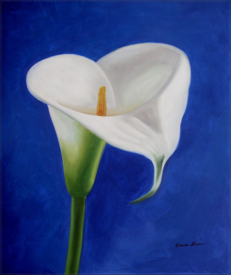 Как нарисовать каллы акриловыми красками