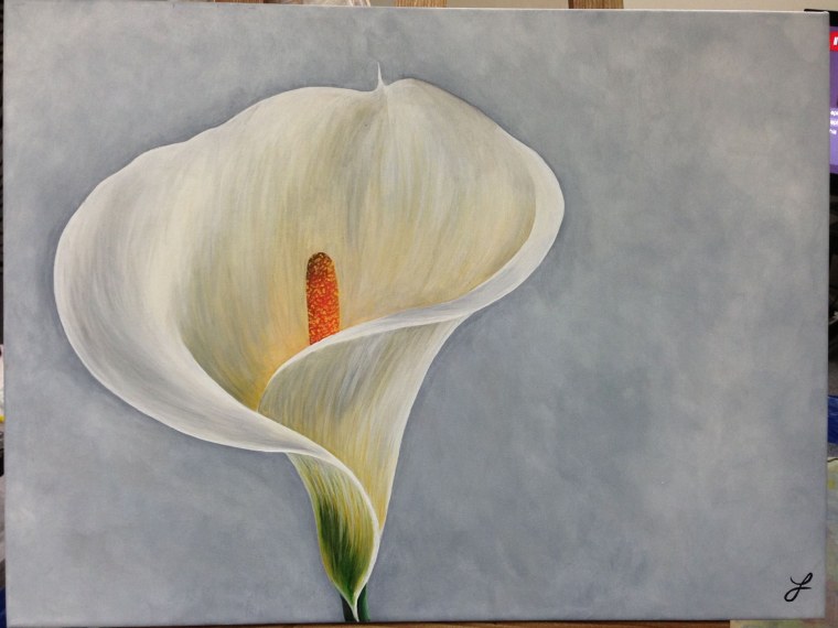 Цветы каллы акварелью
