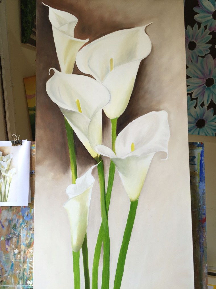 Калла цветок акварельный