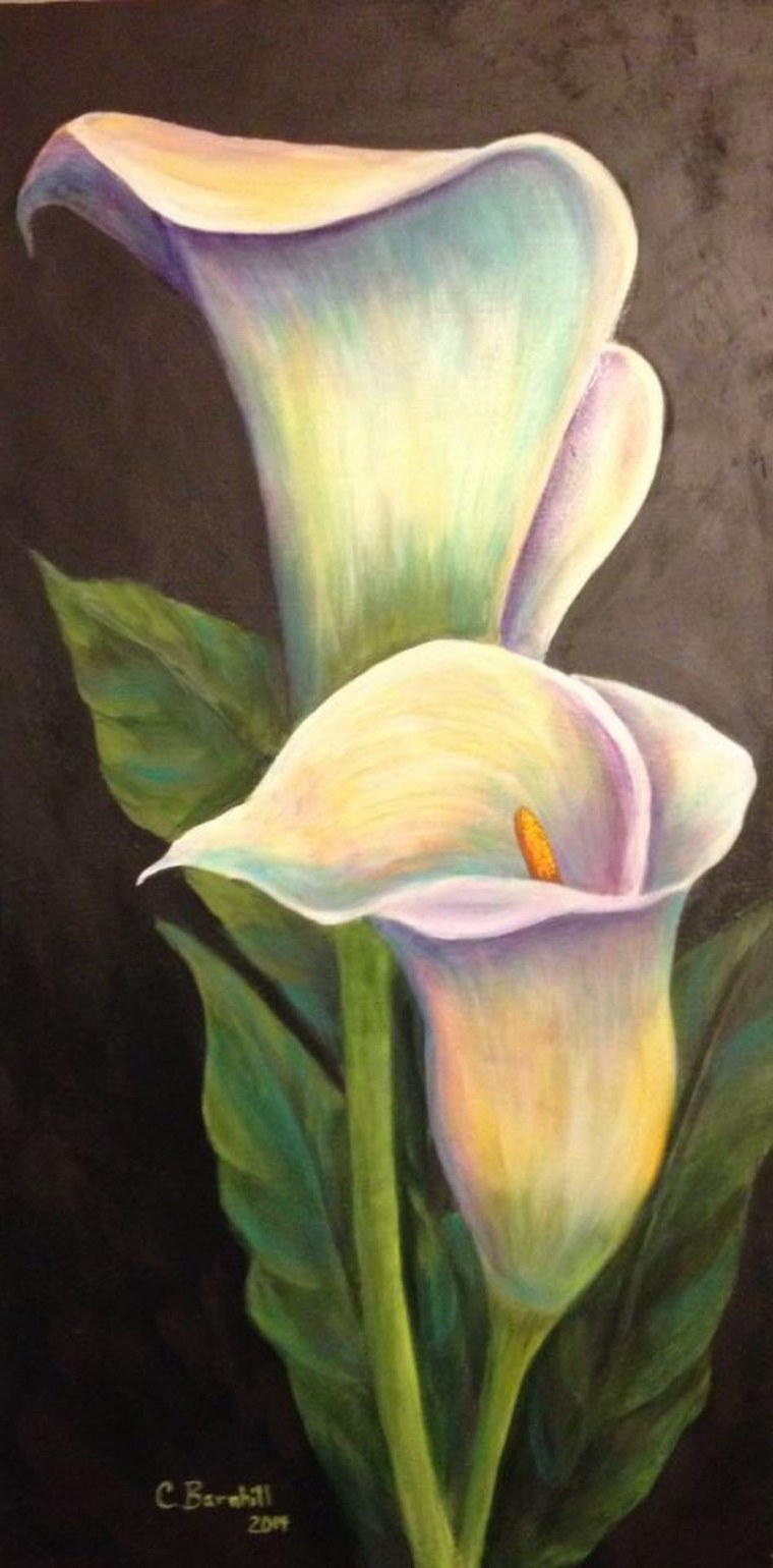 Спатифиллум акварель