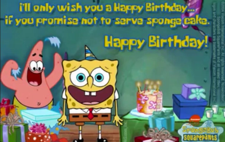 Спанч Боб и Патрик с днем рождения