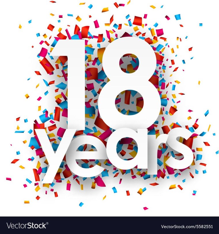 Надпись 18 лет на день рождения