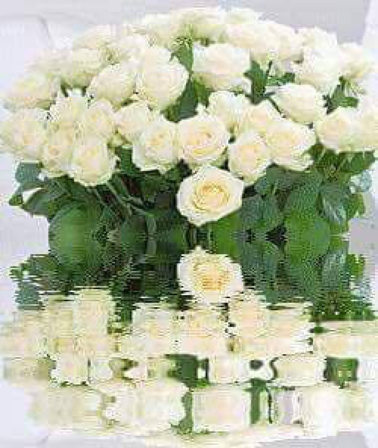 Букет белых роз с мерцанием