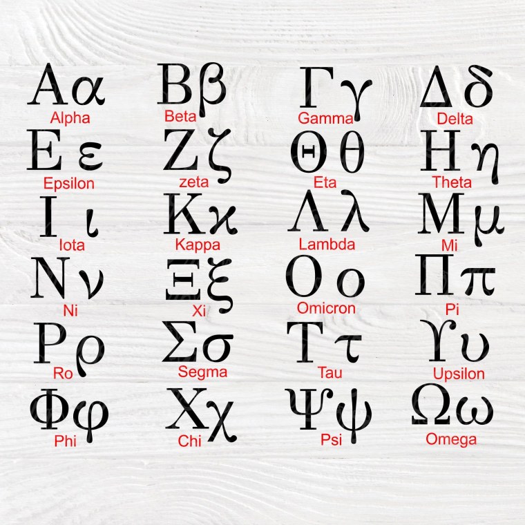 Письменные греческие буквы