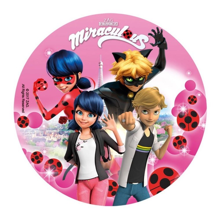 Леди баг на торт круглая