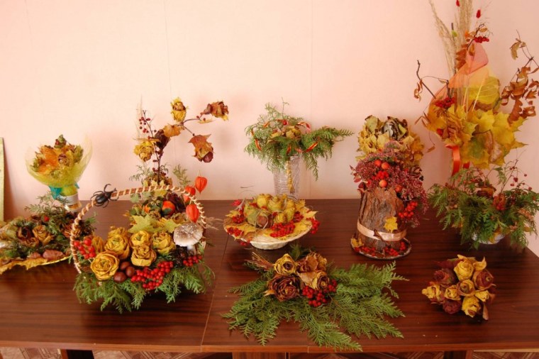 Осенняя экибана в детский сад