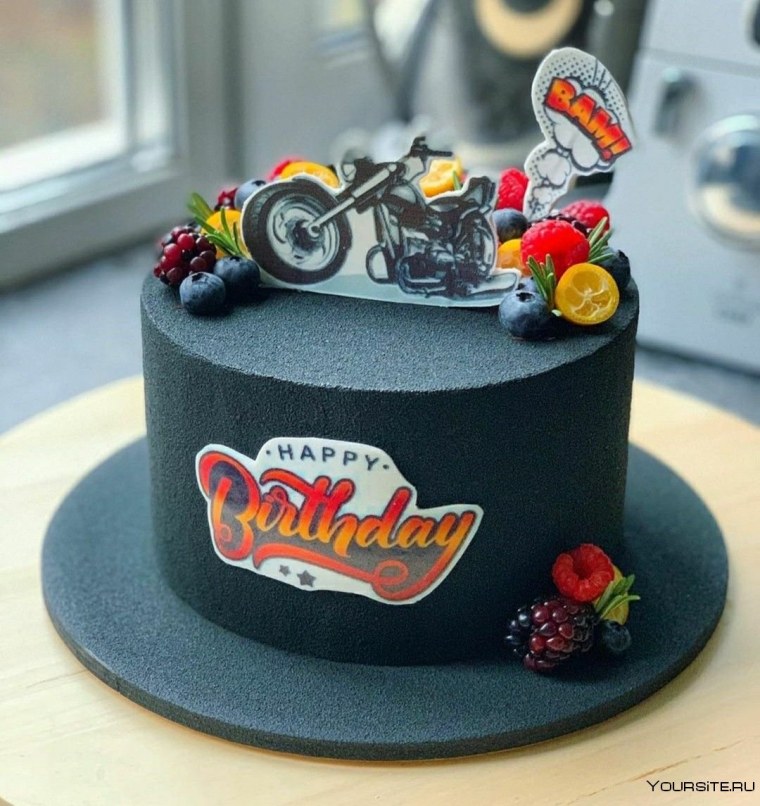 Мужские торты с мотоциклом