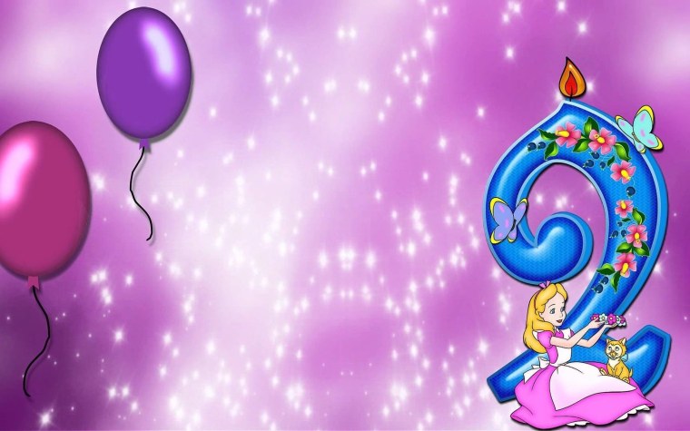 Открытки с днём рождения 2 года девочке