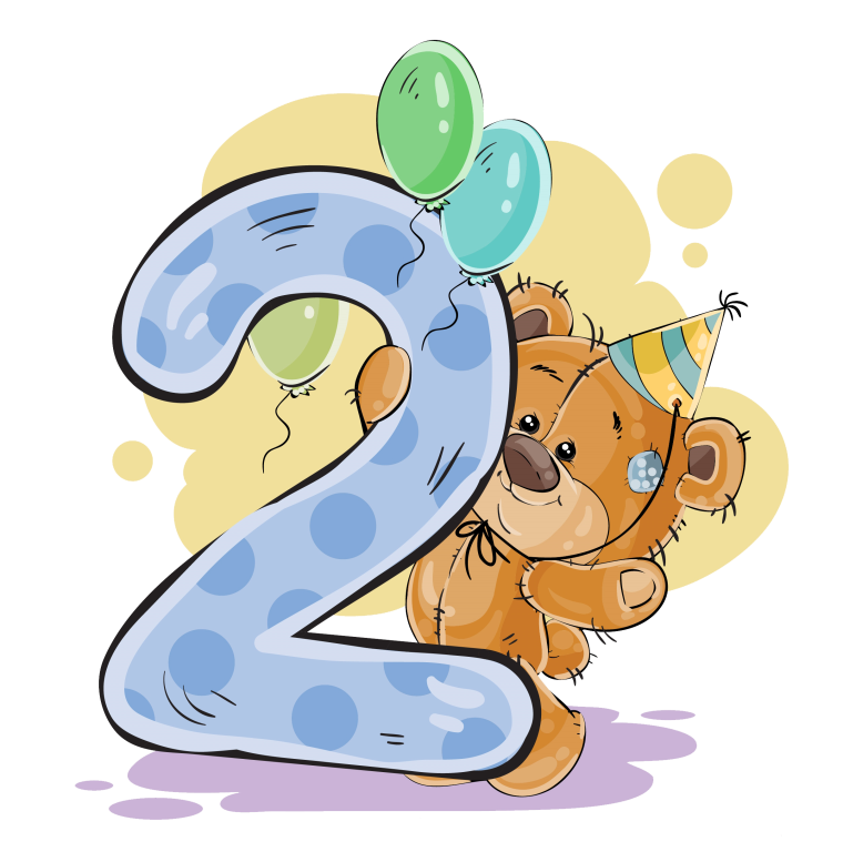 2 Года ребенку открытка