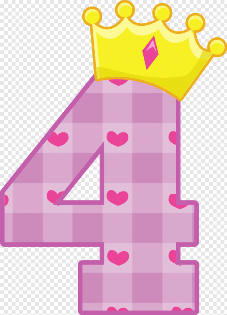 Цифра 4 розовая