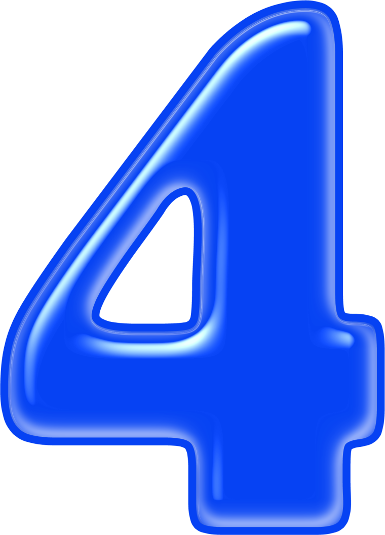 Цифра 4 голубая