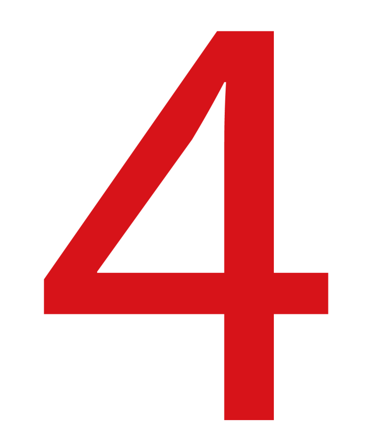 Цифра 4 красная