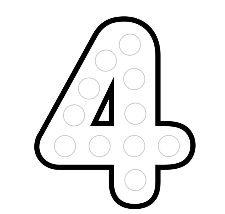 Цифра 4 шаблон