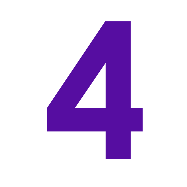 Цифра 4 на синем фоне