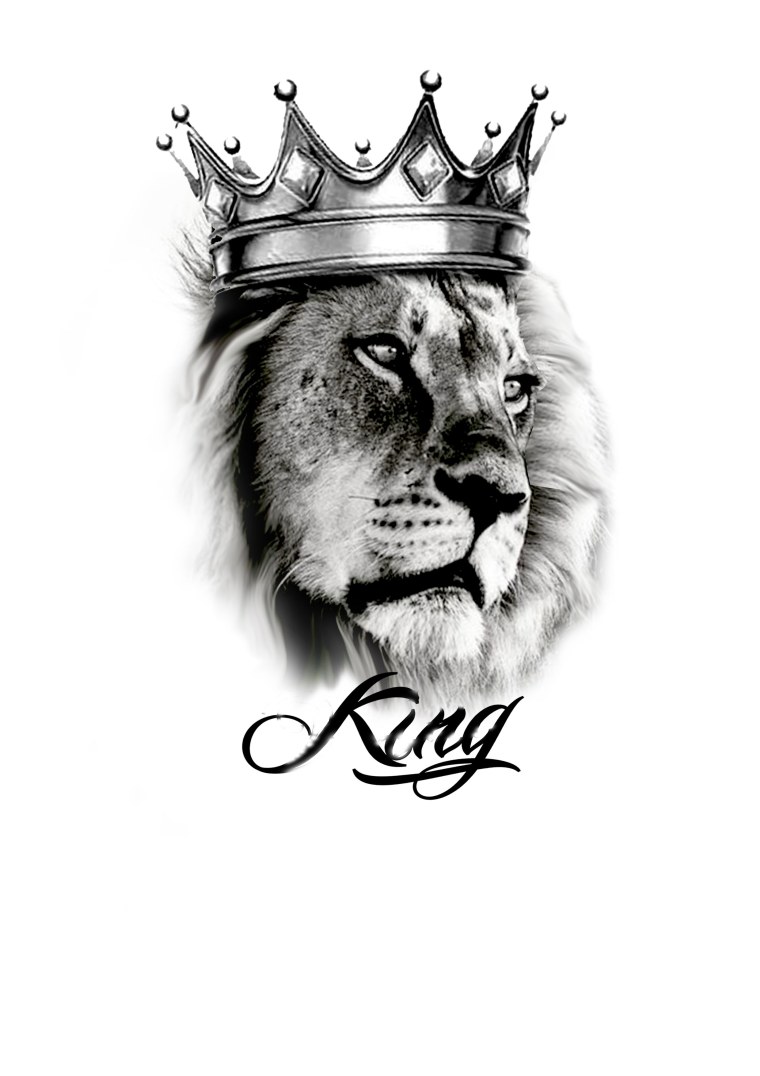 Тату Лев с короной на щиколотке