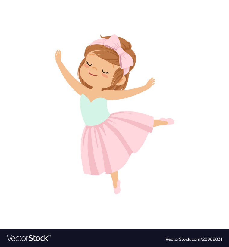 Девочка танцует на белом фоне