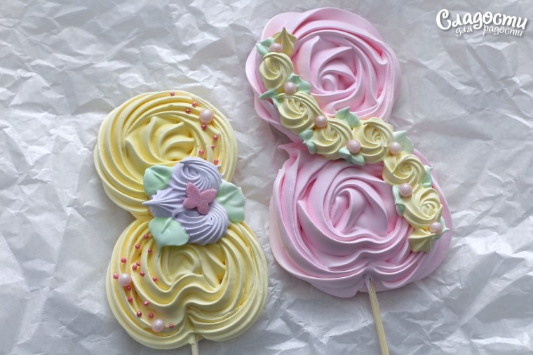 Букет из безе на палочке